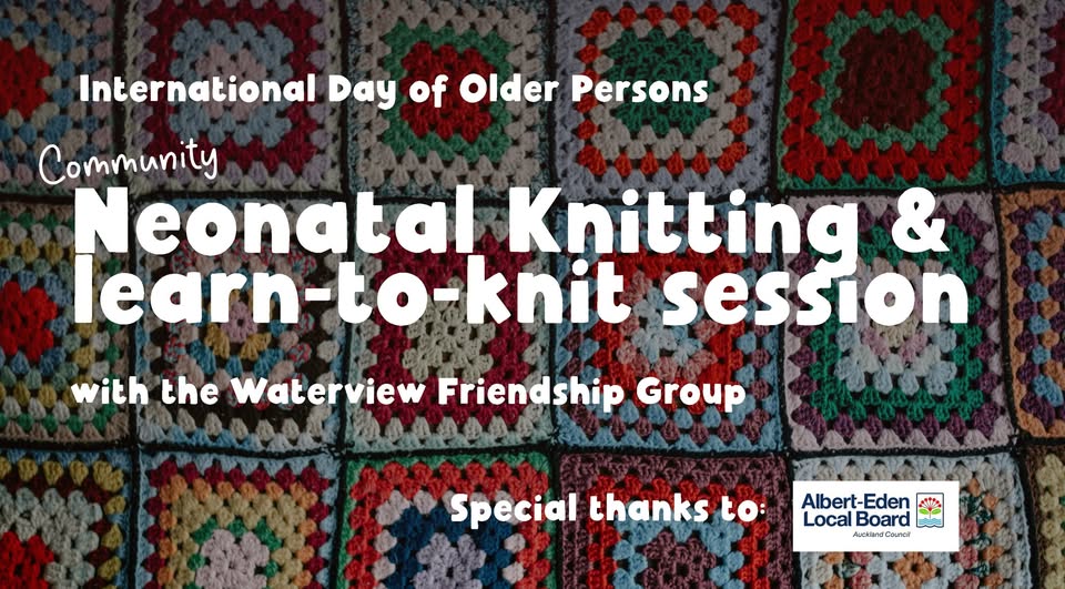 Neonatal knitting poster, granny square crochet